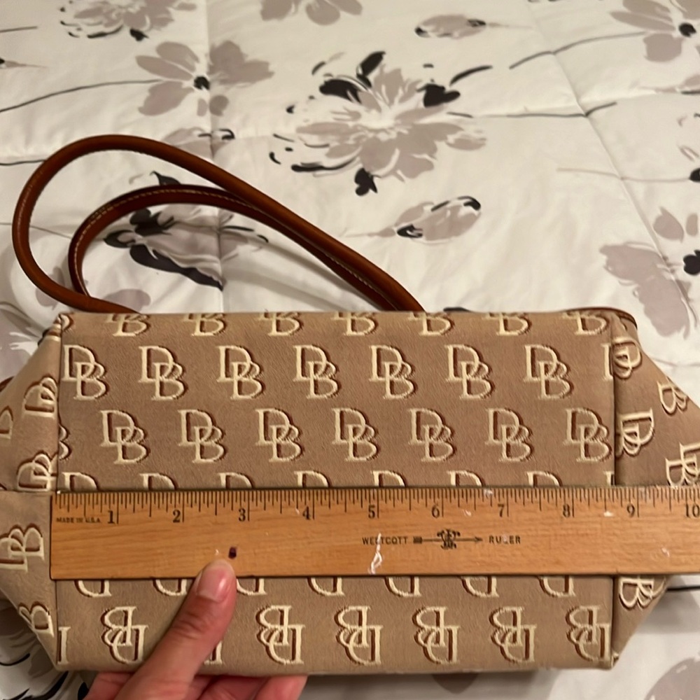 Dooney & Bourke tan handbag with initials DB